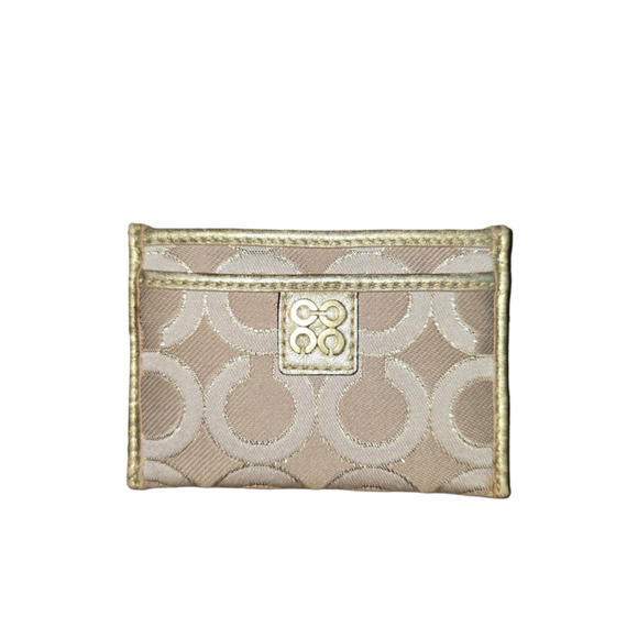 Coach Handbags - COACH JULIA OP ART ID CASE LT KHAKI BEIGE/GOLD LIMITED EDITION 46808